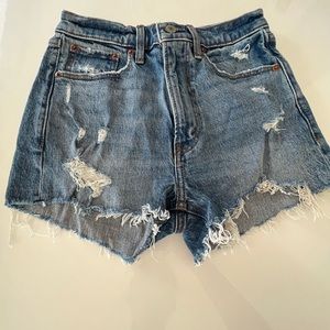 High waisted denim shorts